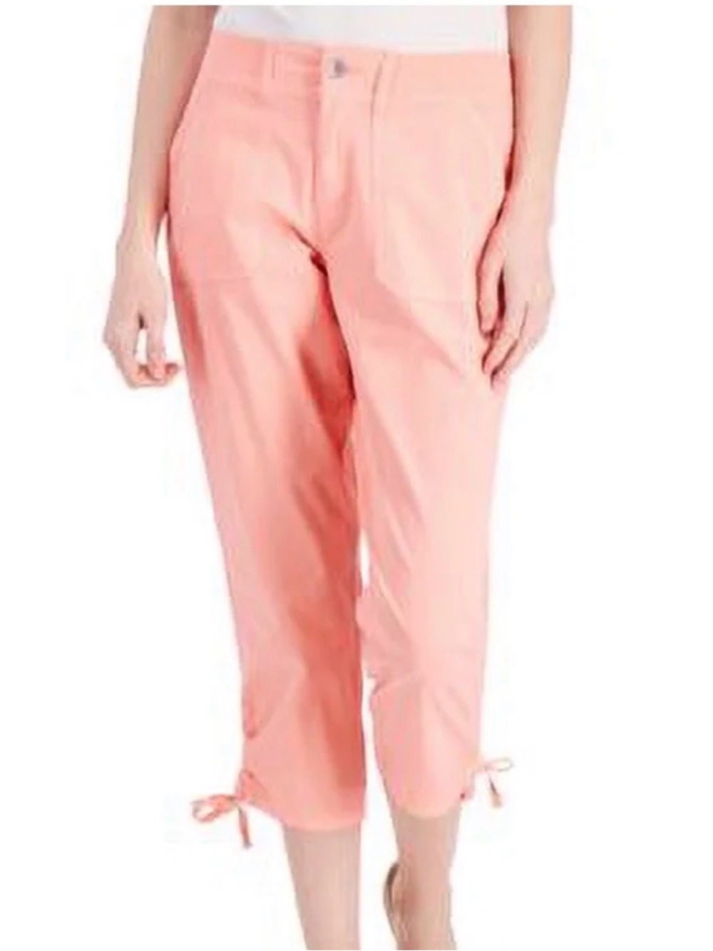 Tie-Hem Capri Pants in Mango